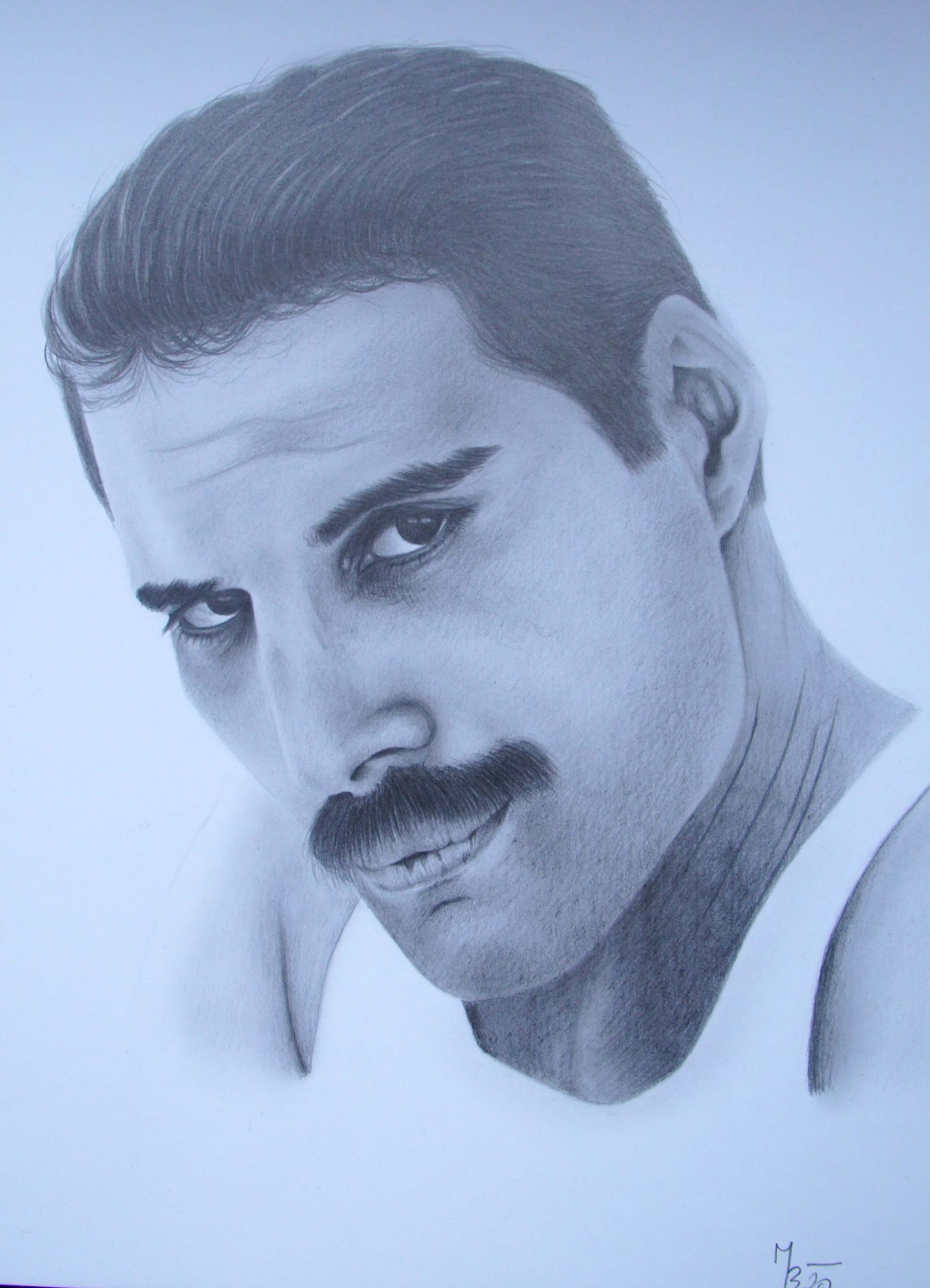 kresba portrétu Freddieho Mercuryho