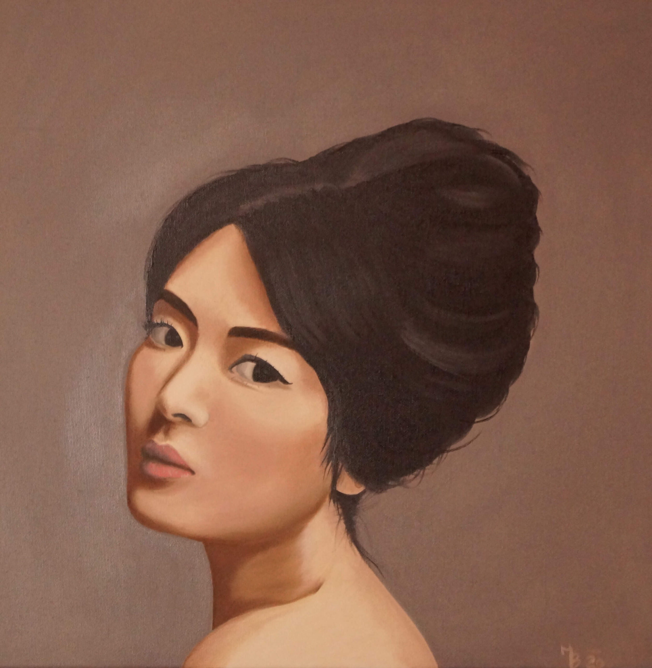 olejomalba portrétu asijské ženy