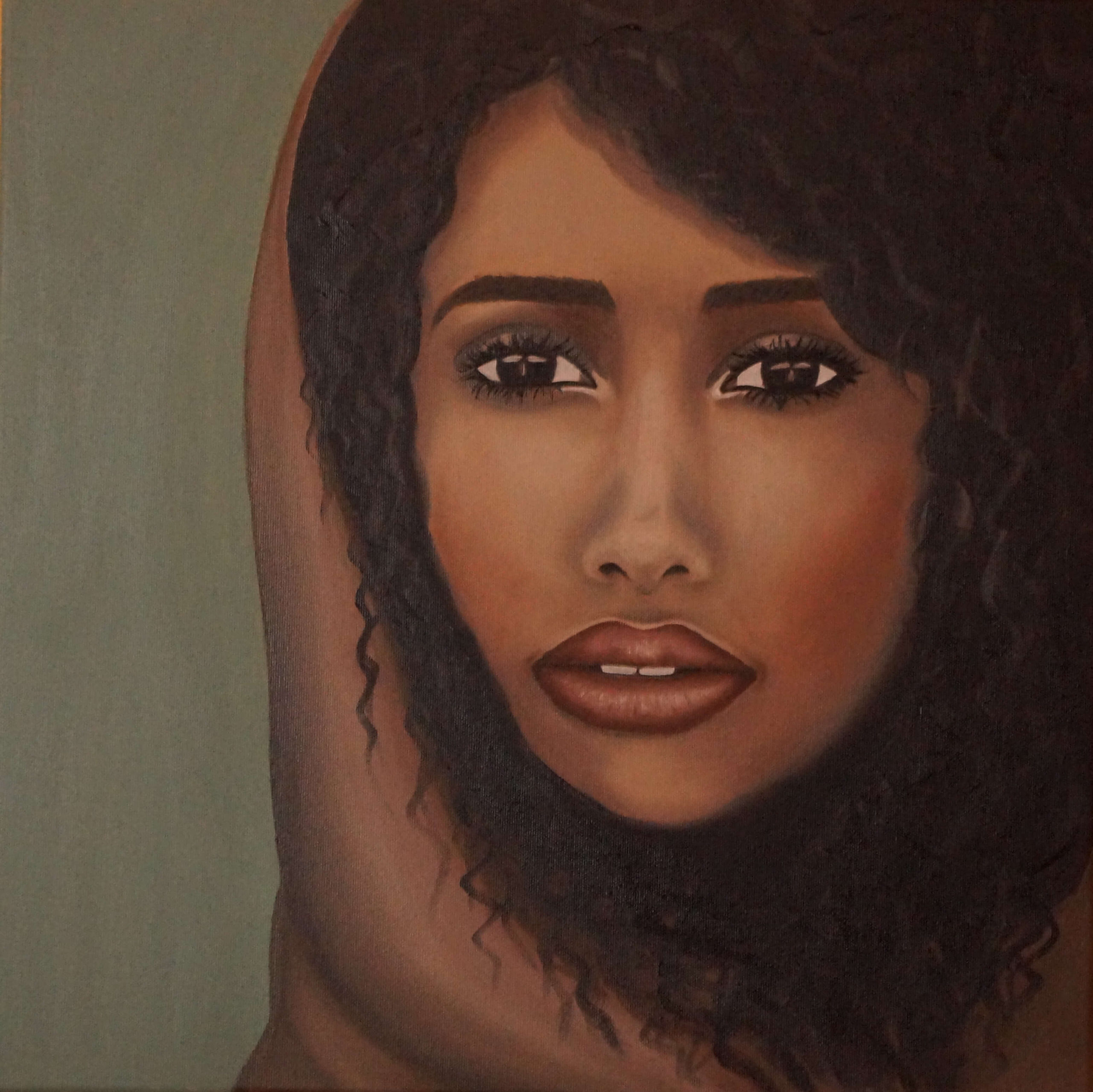 olejomalba portrétu exotické ženy